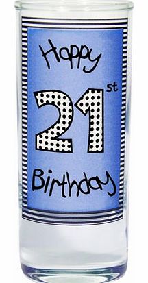 Blue Happy Birthday Shot Glass