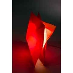 Hollow Red and White Table Light