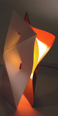 Blue Marmalade Lighting Hollow Contemporary Table Lamp Made From Recycled Materials In Grey And Orange