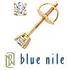 Blue Nile 18k Gold Four-Claw Diamond Stud Earrings (1/4