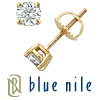 Blue Nile 18k Gold Four-Claw Diamond Stud Earrings (3/4