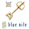 Blue Nile 18k Gold Princess-Cut Diamond Stud Earrings (1/4