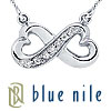 Blue Nile 18k White Gold Diamond Infinity Heart Pendant