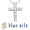 Blue Nile Diamond Cross Pendant in 18k White Gold