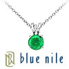 Blue Nile Emerald and Diamond Solitaire Pendant in 18k
