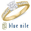 Blue Nile Engagement Ring: 18k Gold Pave Diamond Setting