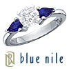 Engagement Ring: Platinum Pear-Shaped Sapphire