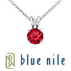 Blue Nile Ruby and Diamond Solitaire Pendant in 18k White