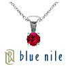 Blue Nile Ruby Solitaire Pendant in 18k White Gold