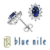 Sapphire and Diamond Earrings in 18k White Gold
