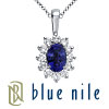 Blue Nile Sapphire and Diamond Pendant in 18k White Gold