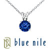 Blue Nile Sapphire and Diamond Solitaire Pendant in 18k