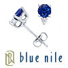 Blue Nile Sapphire and Diamond Stud Earrings in 18k White