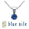 Blue Nile Sapphire Solitaire Pendant in 18k White Gold
