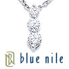 Blue Nile Three-Stone Drop Diamond Pendant in 18k White
