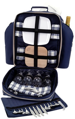 Blue Picnic Backpack for 4