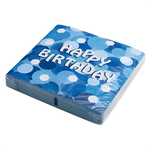 Blue Sparkle Birthday Serviettes