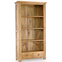 Blue Star - Breton Pine Bookcase with 2 Drawers