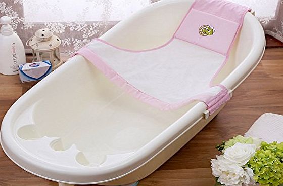 Blue Star Bluestar Baby Newborn Baby Bath Seat Net, Baby Bath Support Sling Hammock Net (Pink)