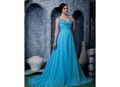 Blue Sweetheart Noble Evening Dresses (Chiffon