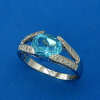 Blue Topaz & Diamond Fancy Ring