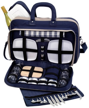 Blue Voyager Picnic Tote for 4