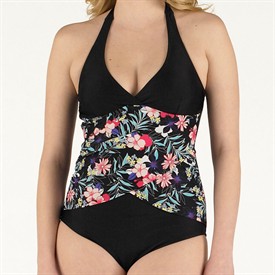 Blue Wahoo Womens Swimsuit Black Print