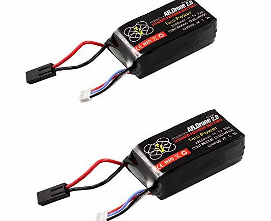 BlueBeach 2500mah Upgrade Battery x 2 for Parrot AR Drone 2.0 Power Edition Helicopter