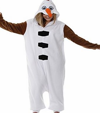 Bluebell Retail Frozen Inspired Olaf Snowman Onesie Fancy Dress Pyjamas Mens Ladies (Medium 160-170 cm)