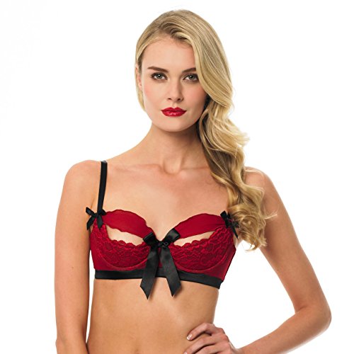 Eloise Quarter Cup Bra - Size: 16 - Colour : Red