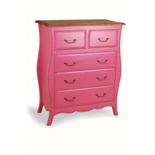Bluebone French Painted Monique 23 Drawer Chest - cerise