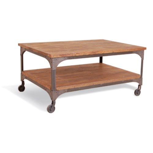 Industrial Coffee Table With Shelf