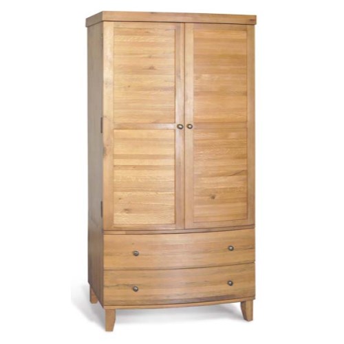 Bluebone Monaco Solid Oak 2 Door 2 Drawer Wardrobe
