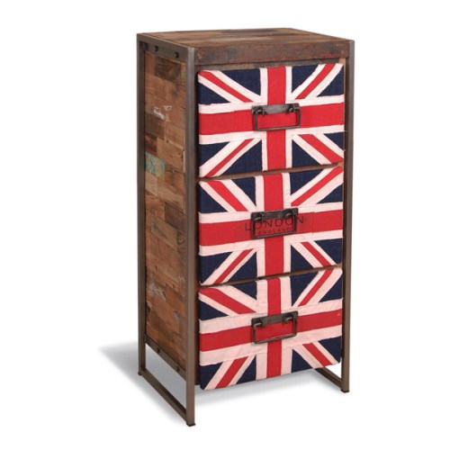 Bluebone Recycled Union Jack 3 Drawer Chest