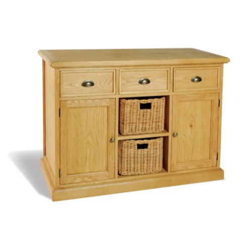 Savoy Oak 3 Drawer 2 Door 2 Basket Sideboard