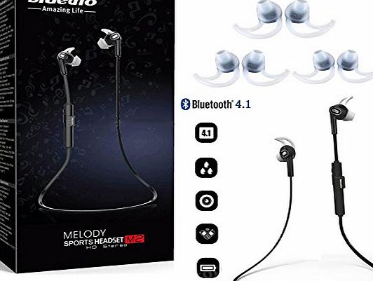 Bluedio New Bluedio M2 Stereo Bluetooth Wireless in Ear Sports Running Headphones Black