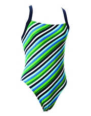 Energy Stripe Swimsuit - Blue and Green