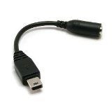 BMUK Stereo Headset audio Headphone / earphone Adapter speaker cable for T-Mobile G1 or HTC mobiles(11 pin mini USB to 3.5mm stereo)