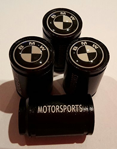 BMW (2) black and white top large black motorsport car Tyre Valve cap DustCap M3 M6 X5 Gran Turismo