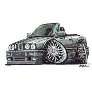 bmw E30 Cab - Grey T-shirt