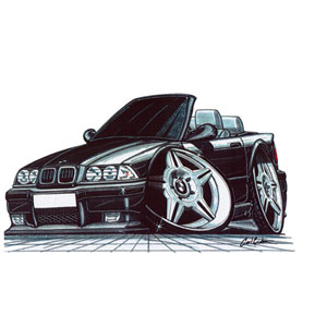 bmw E36 Convertable - Black Kids T-shirt