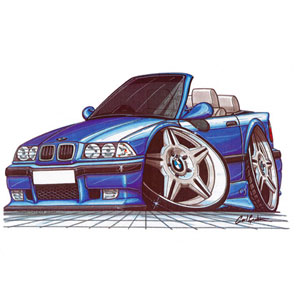 bmw E36 Convertable - Blue T-shirt
