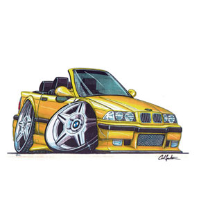 E36 M3 Cab - Yellow Kids T-shirt