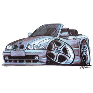 bmw E46 Cab - Silver T-shirt