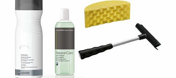 BMW Genuine Snow Ice Scraper   Car Shampoo   Screen Washer with Antifreeze   Sponge Care Set