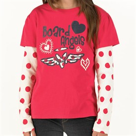 Board Angels Girls Chamonix Mock Sleeve T-Shirt