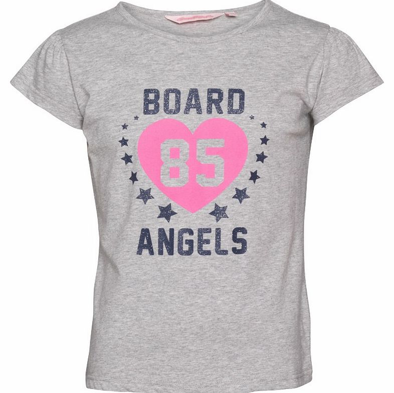 Board Angels Girls T-Shirt Grey Marl
