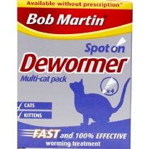 BOB Martin Spot On Dewormer Cat and Kitten 4 Tubes