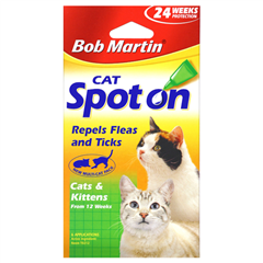Bob Martin Spot On Flea Control for Cats and#38; Kittens (From 12 Weeks) Up to 24 Weeks Cover