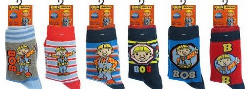 Pack of 3 : Bob The Bulider Socks In Various Assorted Designs - Official Merchandise [Size UK 3-5.5]